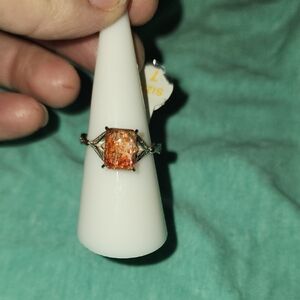 The Sterling Club Genuine Sunstone .925 Solid Sterling Silver Size 7